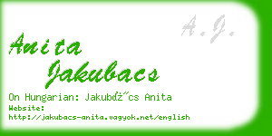 anita jakubacs business card